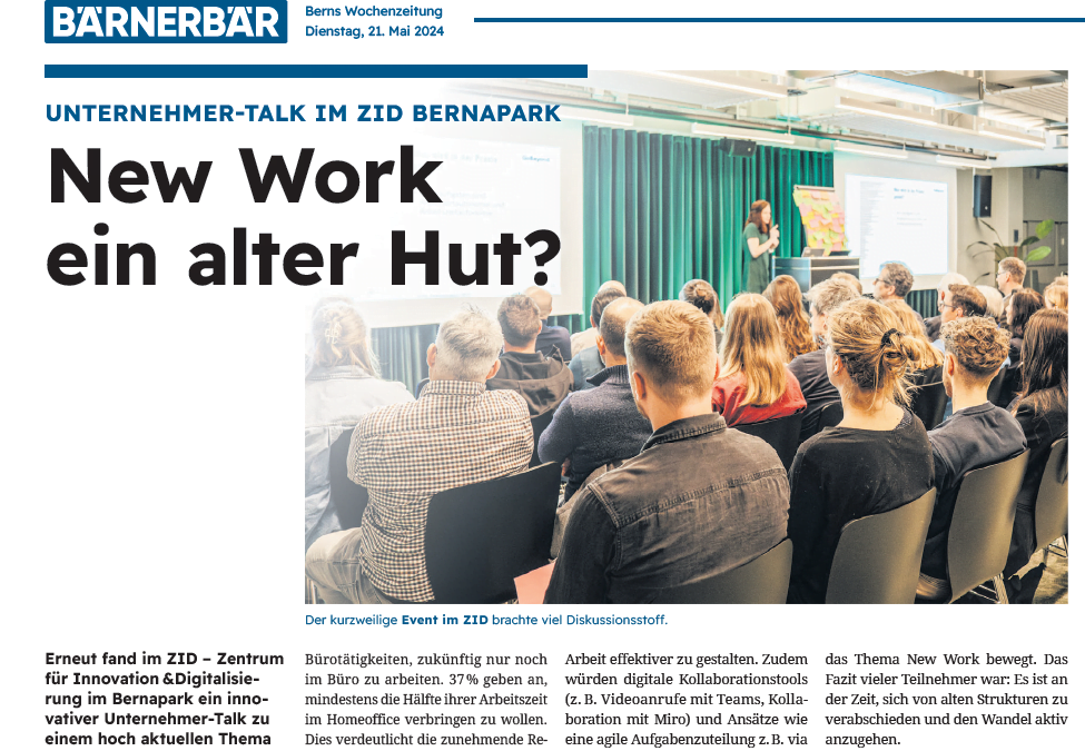 Artikel Auftritt Zentrum für Innovation und Digitalisierung